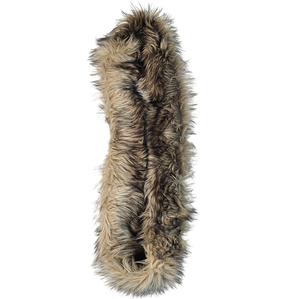 Mossimo Supply Co Faux Fur Infinity Scarf Brown Tan Shaggy Neck Warmer RN17730